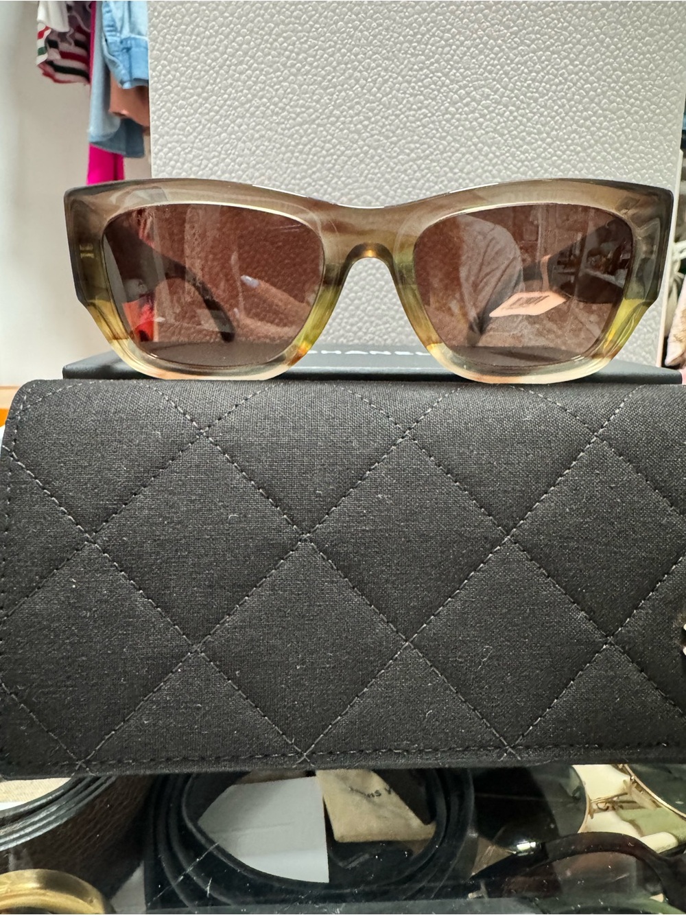 CHANEL Olive Gradient Cat-Eye Sunglasses with Brown Lenses - Women Accessories - Picture 1 of 4